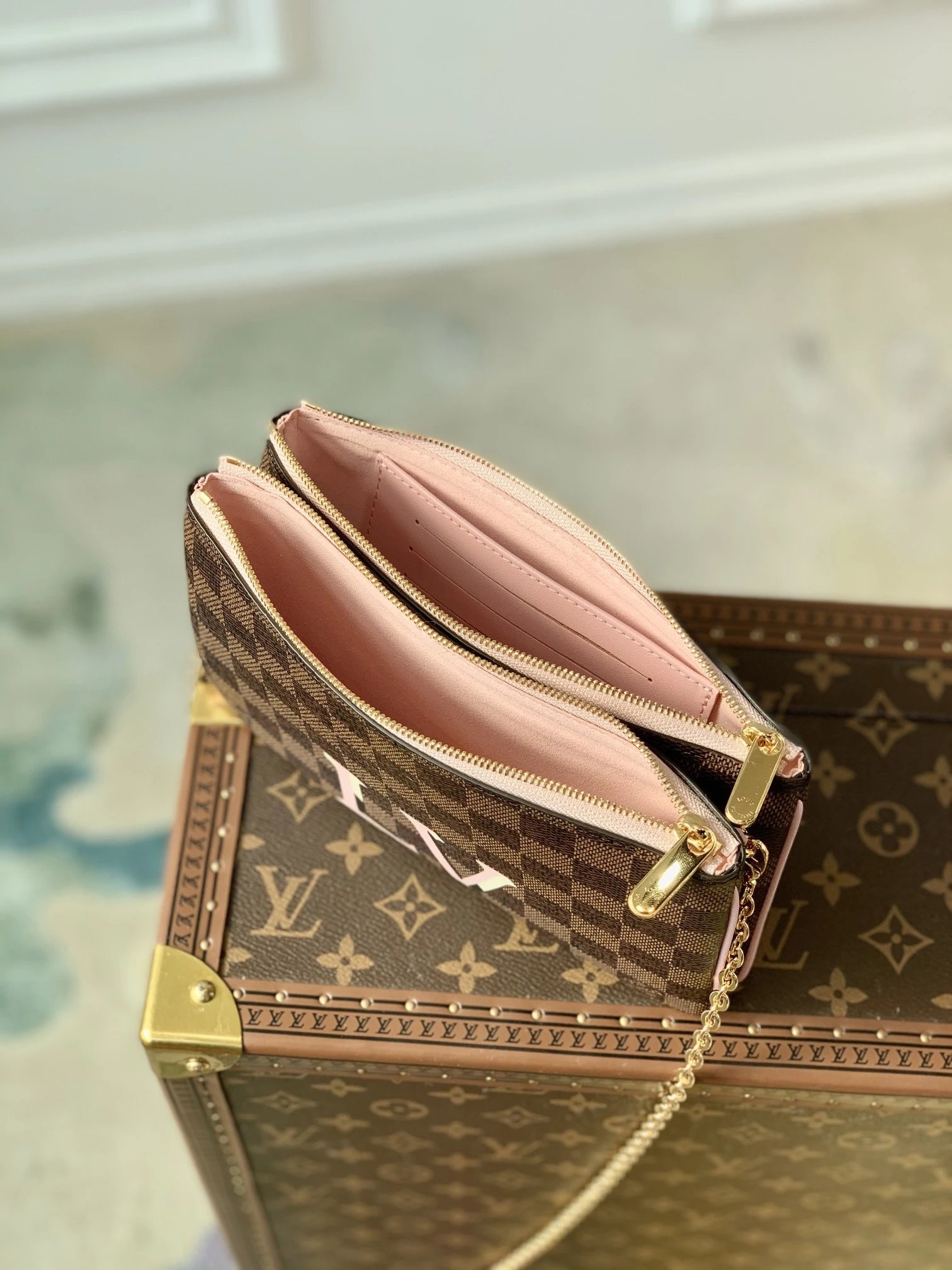 LV DOUBLE ZIP POCHETTE N60254