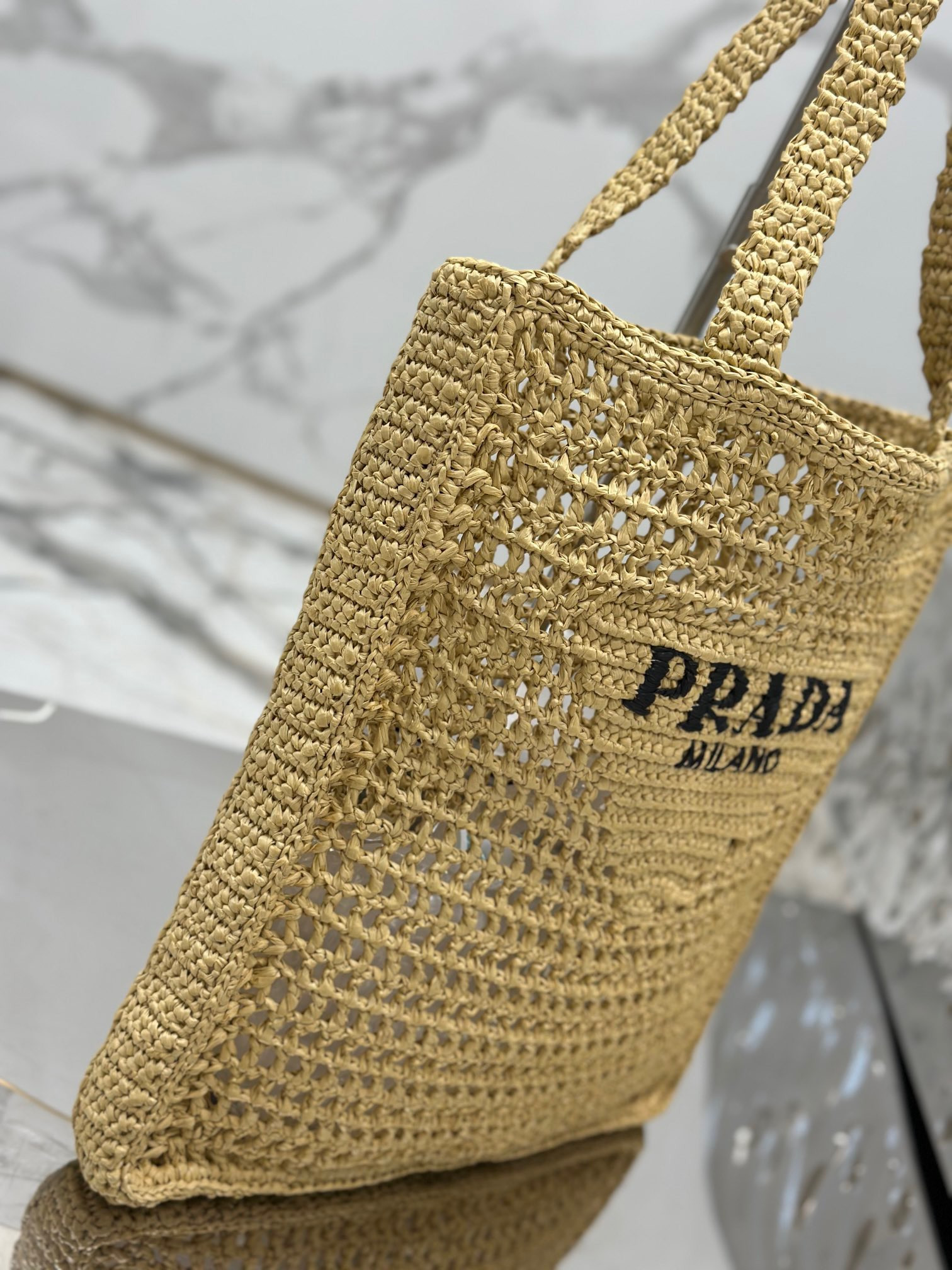 Pra*a crochet tote bag color natural