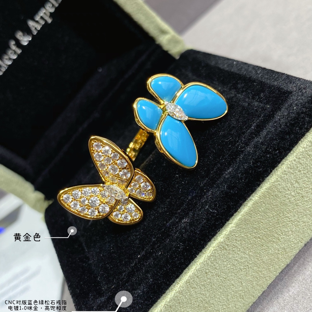 V*N CL*F & arpels blue turquoise butterfly ring