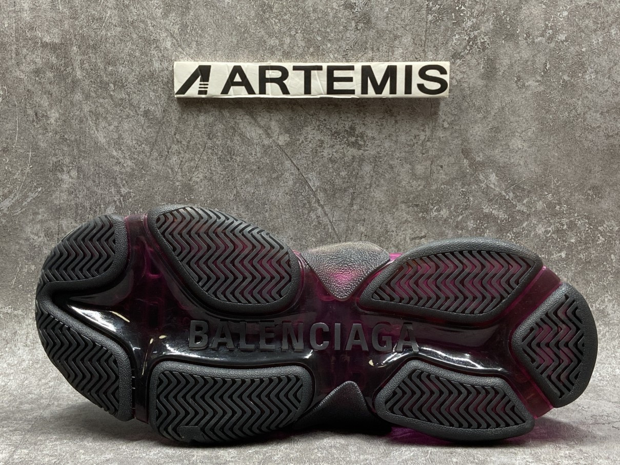 Balenciga Triple S Black Purple Clear Sole
