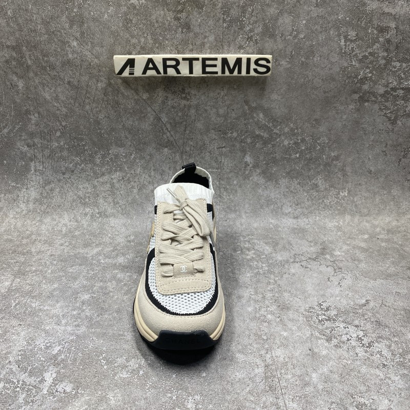 Channel Blended Fabrics Street Style Plain Sock Sneakers