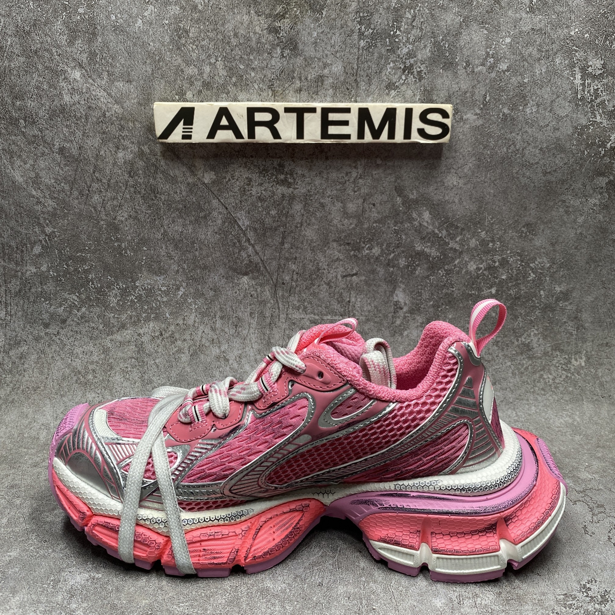 Balenciga 3XL Sneaker Worn Out Pink Silver