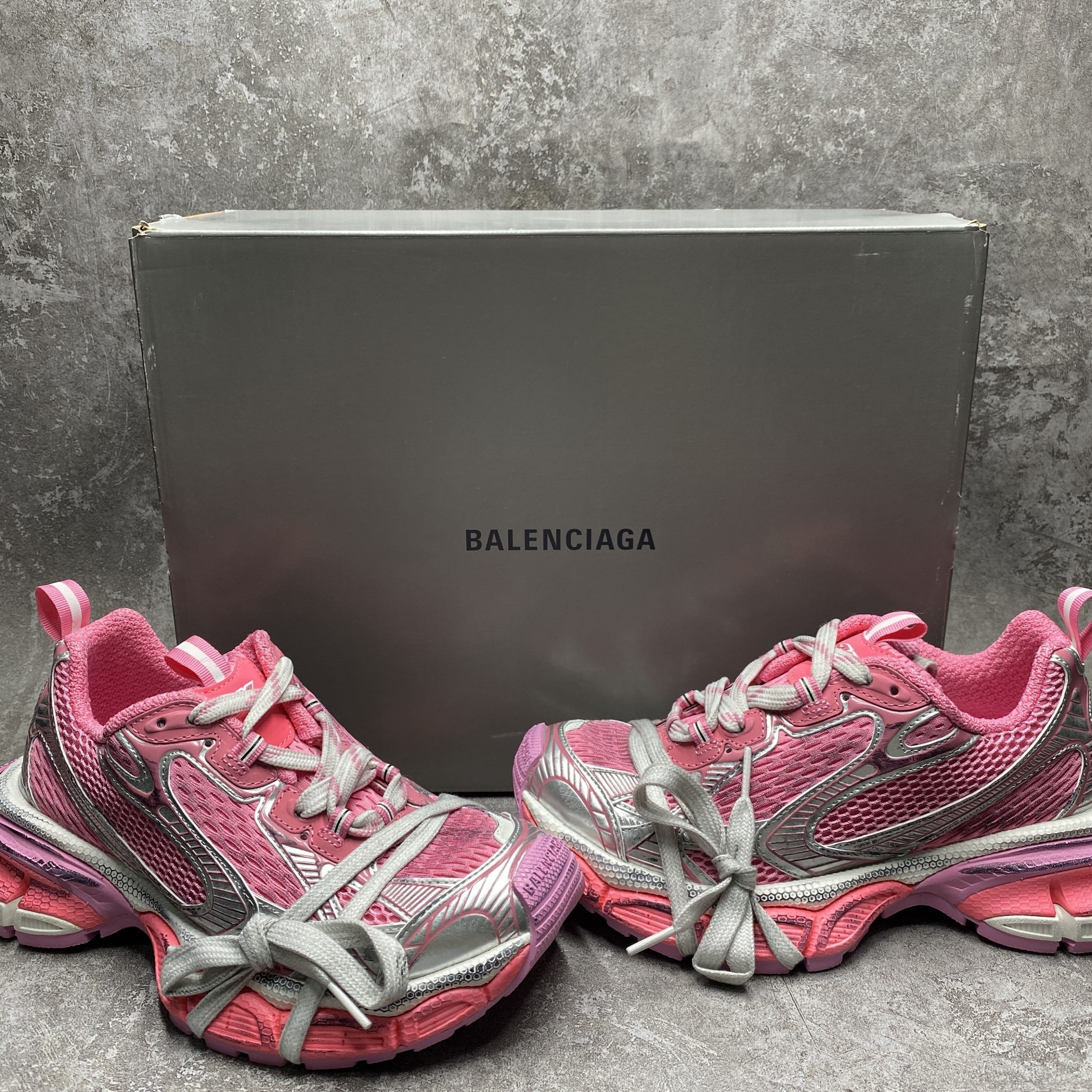 Balenciga 3XL Sneaker Worn Out Pink Silver