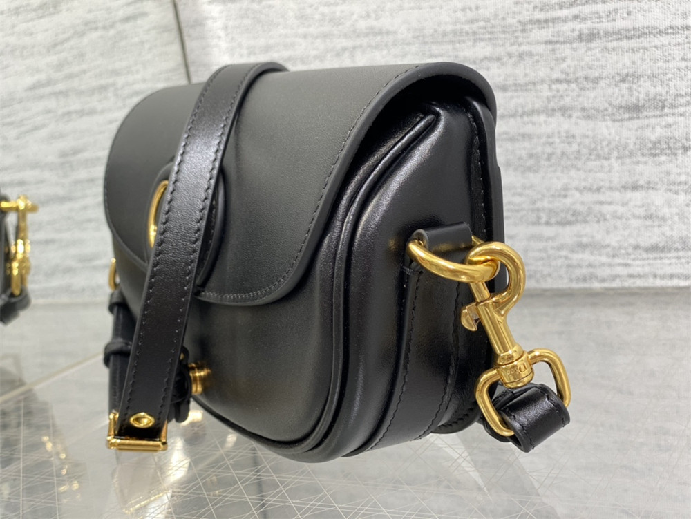 D*or bobby east-west bag latte box calfskin black