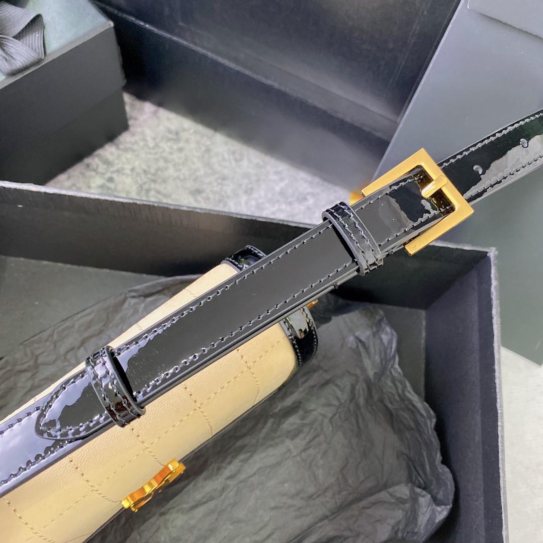 y*l solferino medium satchel in box Sa**t Lau*nt 9.1 x 6.3 x 2.4 inches