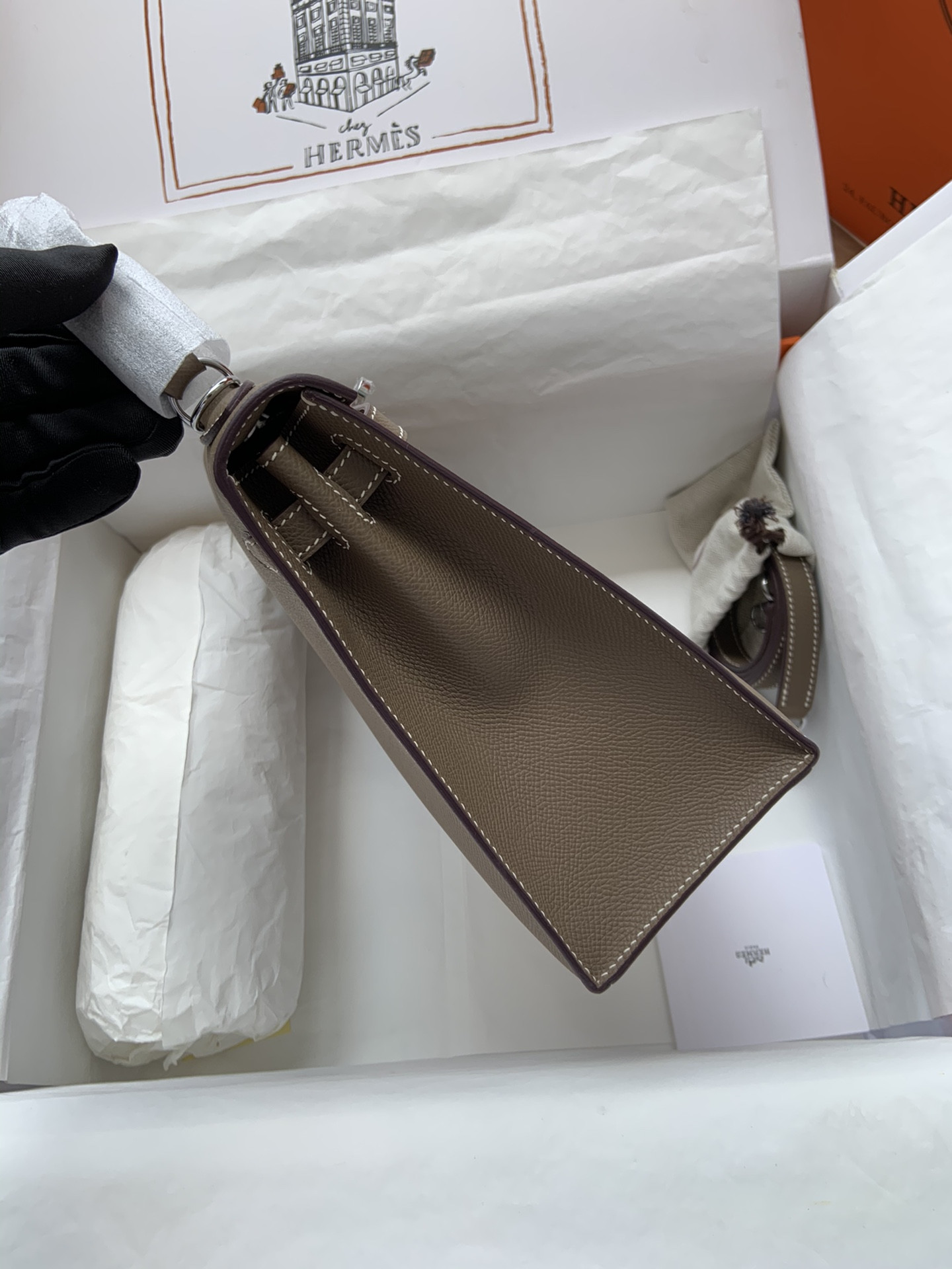 HERMÈS Kelly Silver-tone Hardware 25 28