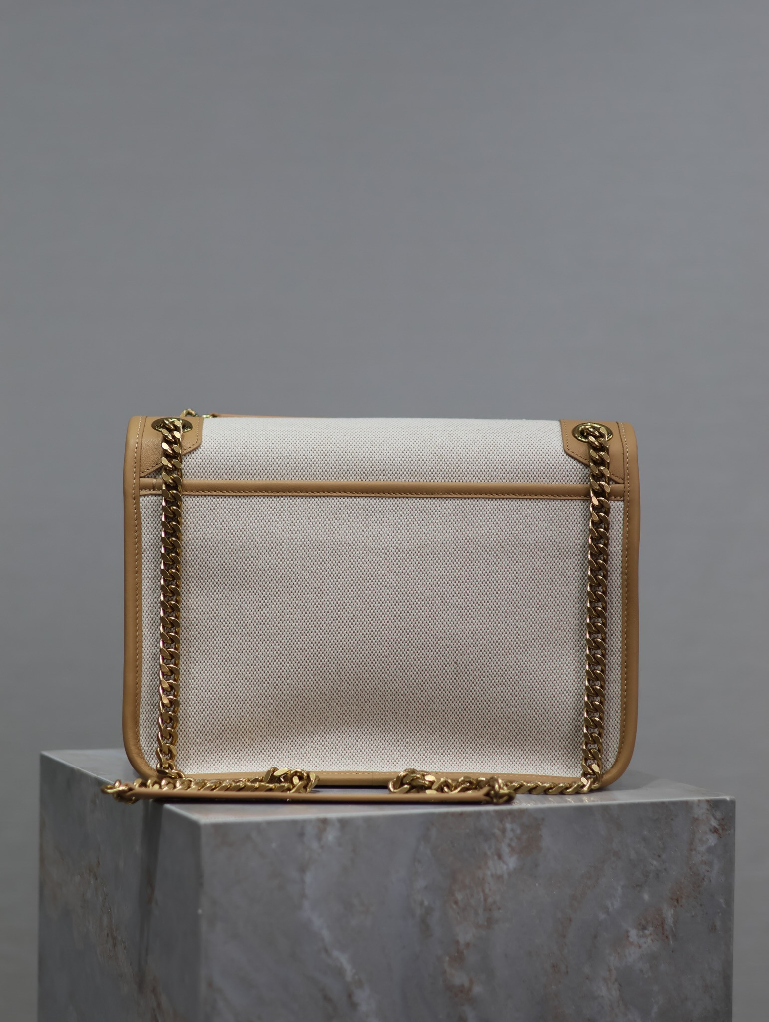 Y*L niki medium in calfskin cotton and linen 28x20x8.5cm