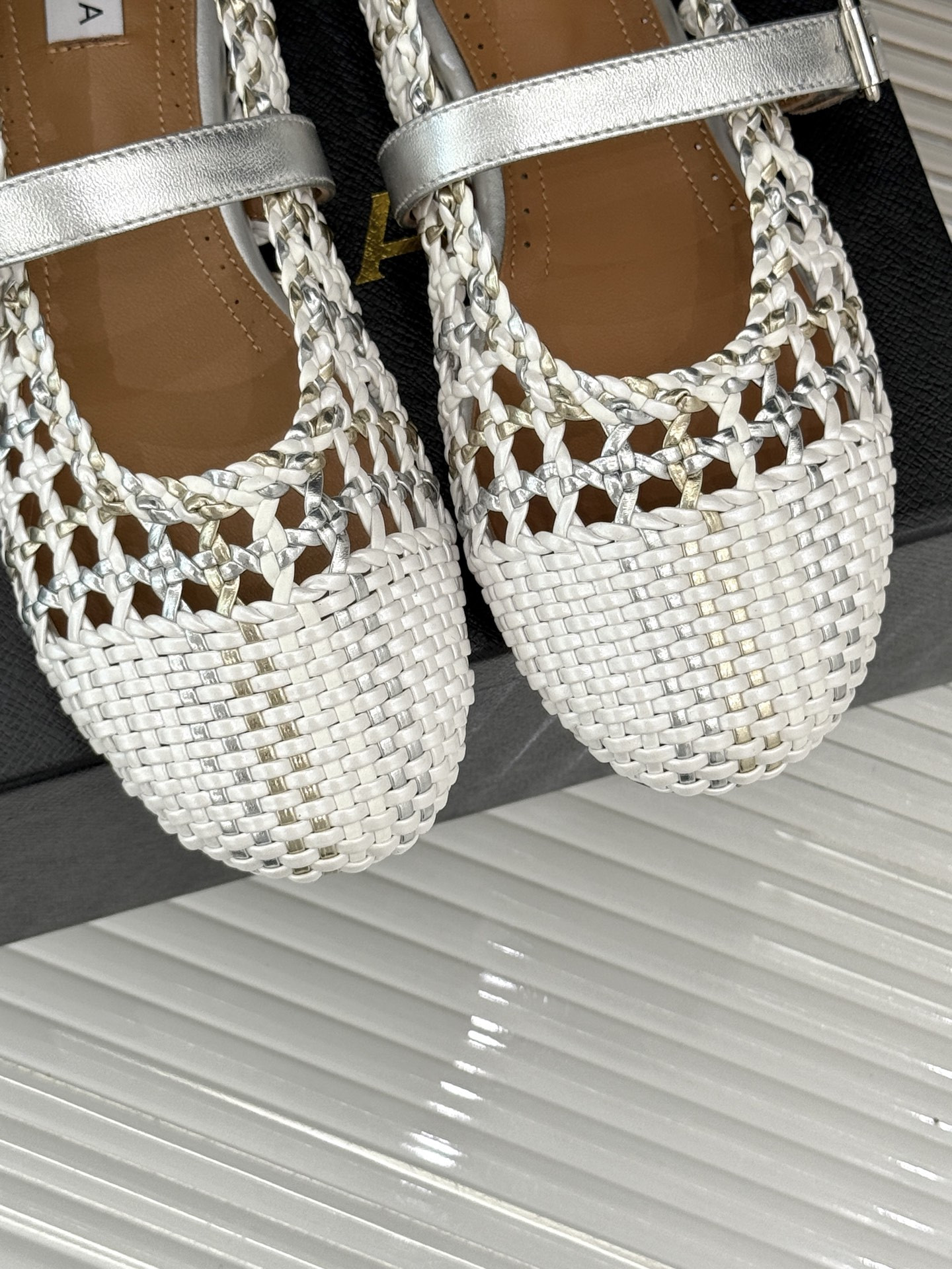 UA Alaïa Hollow Woven Mary Jane Flats(Customized Size 7-10 days production time)