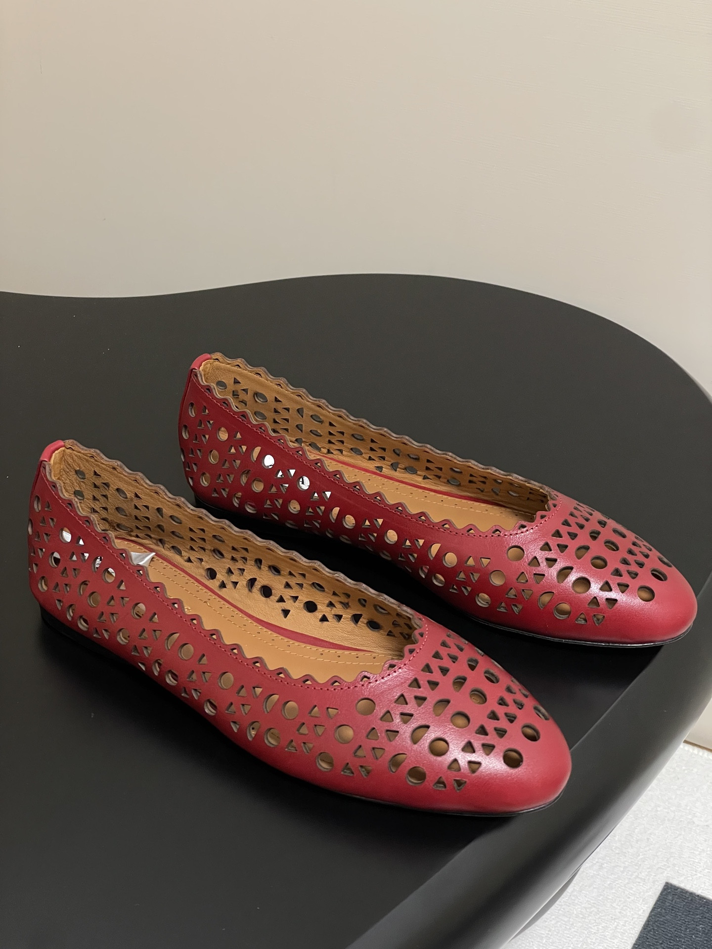 UA Alaïa Laser-cut Leather Ballet Flats(Customized Size 7-10 days production time)